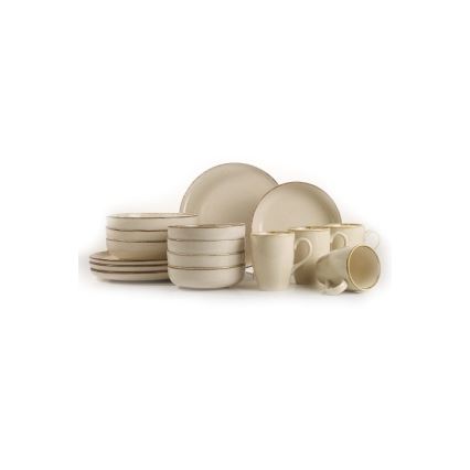 Juego de vajilla de 16 piezas beige/porcelana
