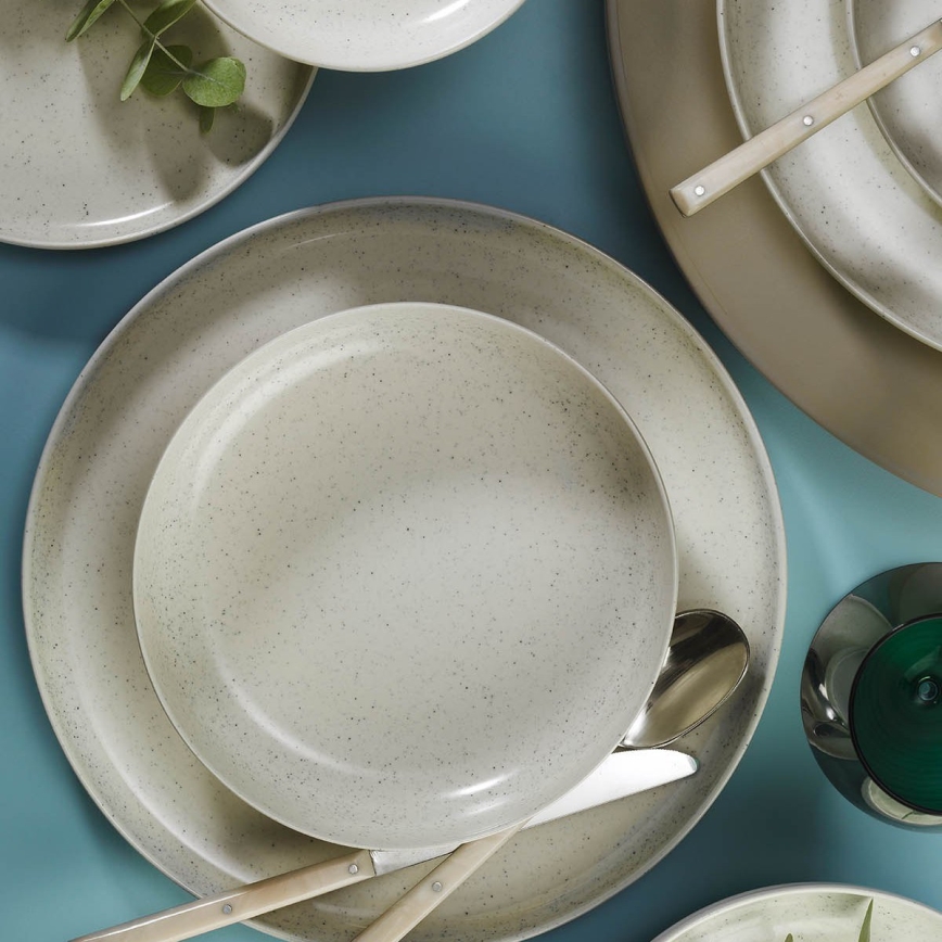 Juego de vajilla de 16 piezas en beige/porcelana