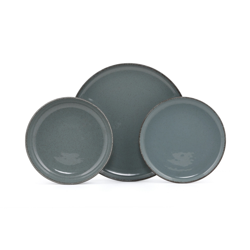 Juego de vajilla de 18 piezas azul/porcelana