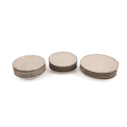 Juego de vajilla de 18 piezas beige/porcelana