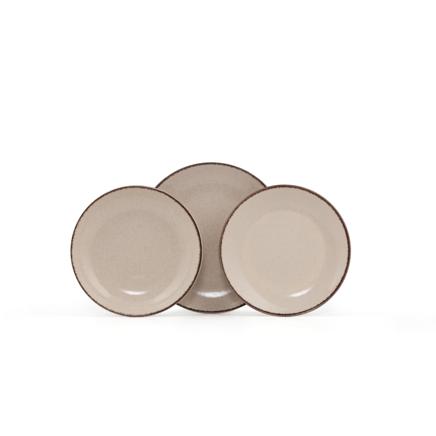 Juego de vajilla de 18 piezas beige/porcelana