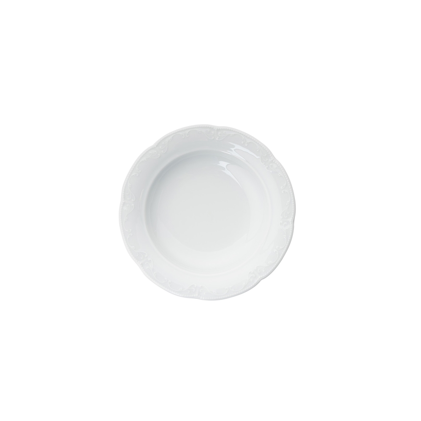 Juego de vajilla de 18 piezas blanca/porcelana
