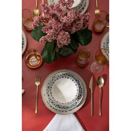 Juego de vajilla de 18 piezas blanco/azul/porcelana