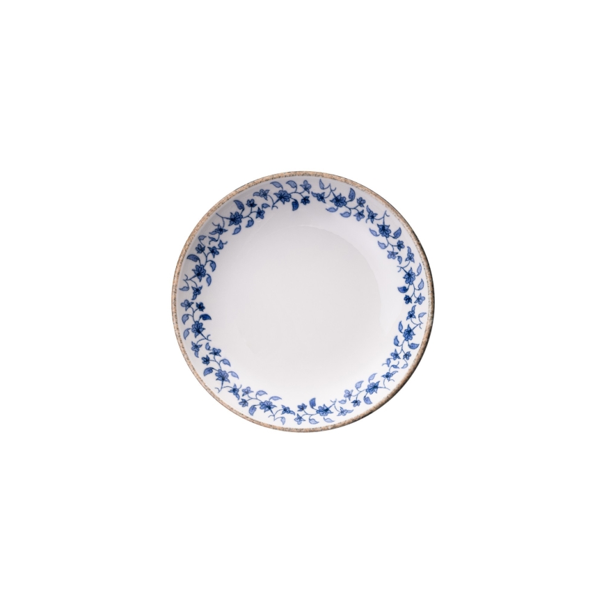 Juego de vajilla de 18 piezas blanco/azul/porcelana