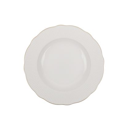 Juego de vajilla de 18 piezas blanco/dorado/porcelana