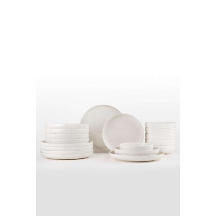 Juego de vajilla de 18 piezas, blanco/porcelana
