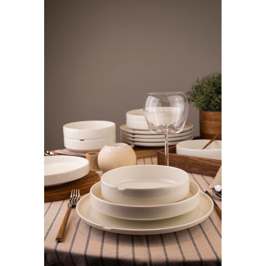 Juego de vajilla de 18 piezas blanco/porcelana