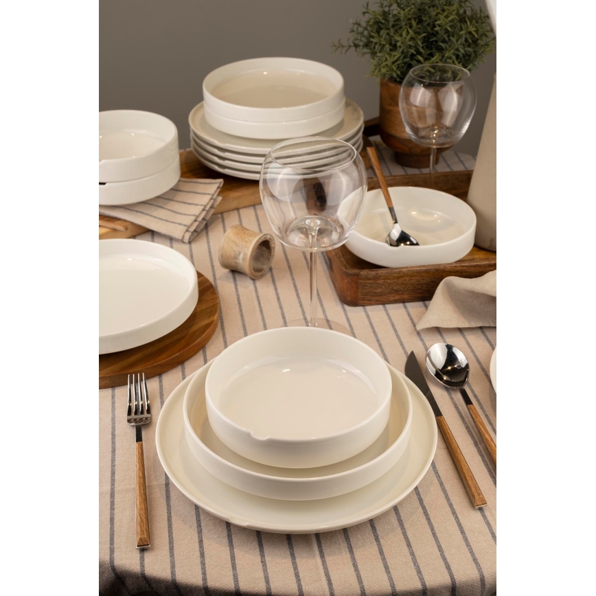 Juego de vajilla de 18 piezas blanco/porcelana