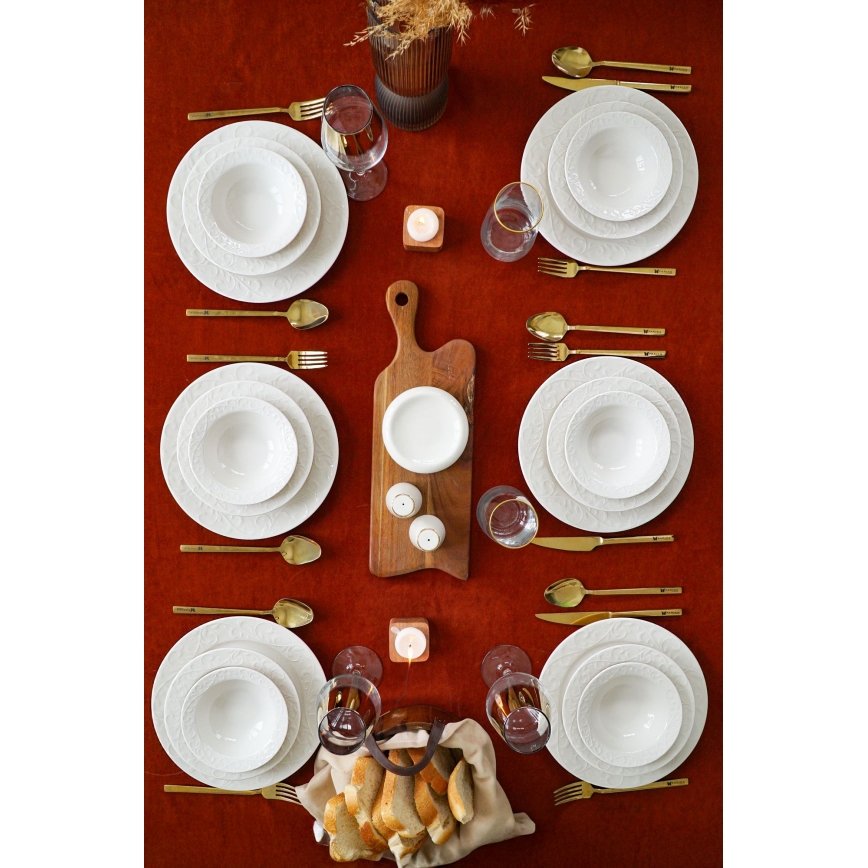 Juego de vajilla de 18 piezas blanco/porcelana