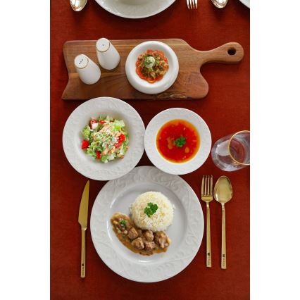 Juego de vajilla de 18 piezas blanco/porcelana