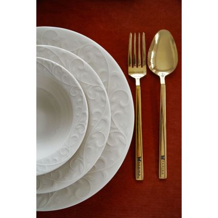Juego de vajilla de 18 piezas blanco/porcelana