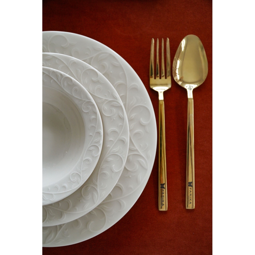 Juego de vajilla de 18 piezas blanco/porcelana