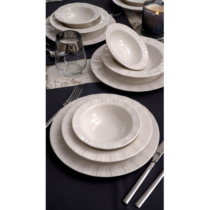Juego de vajilla de 18 piezas, blanco/porcelana