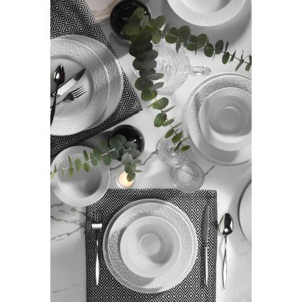 Juego de vajilla de 18 piezas en porcelana blanca