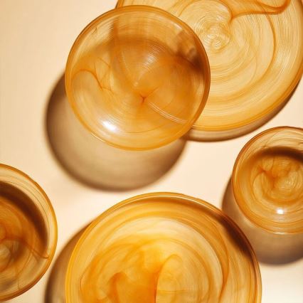 Juego de vajilla de 18 piezas, naranja/vidrio