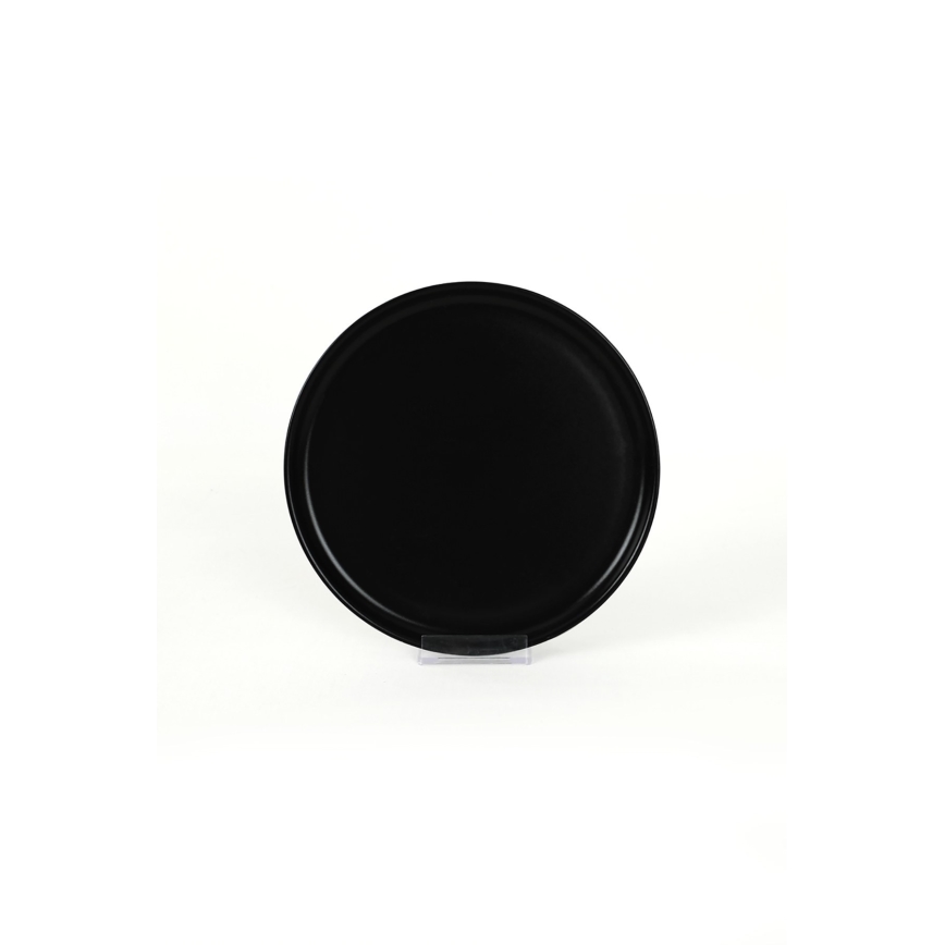 Juego de vajilla de 18 piezas negro/cerámica