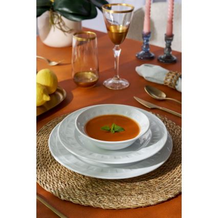 Juego de vajilla de 18 piezas, porcelana blanca