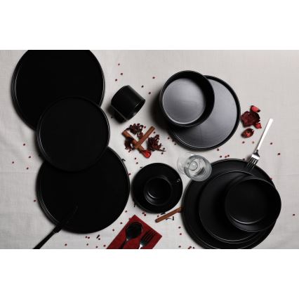 Juego de vajilla de 20 piezas negra/gres