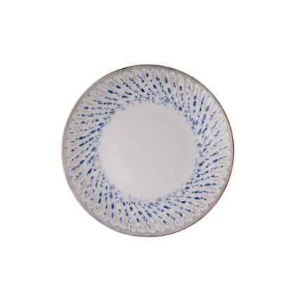 Juego de vajilla de 24 piezas azul/beige/porcelana