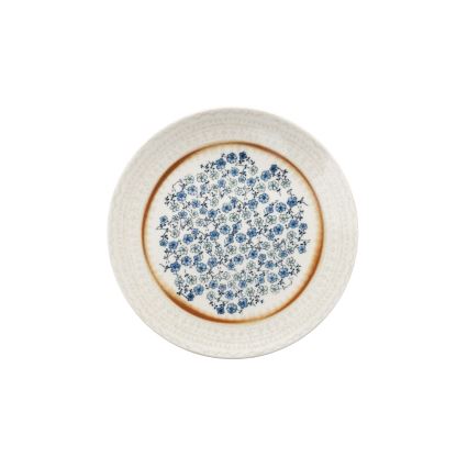Juego de vajilla de 24 piezas azul/beige/porcelana
