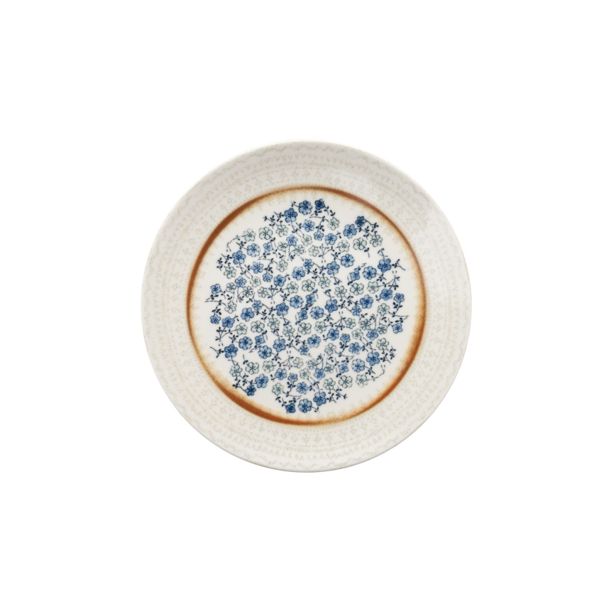 Juego de vajilla de 24 piezas azul/beige/porcelana