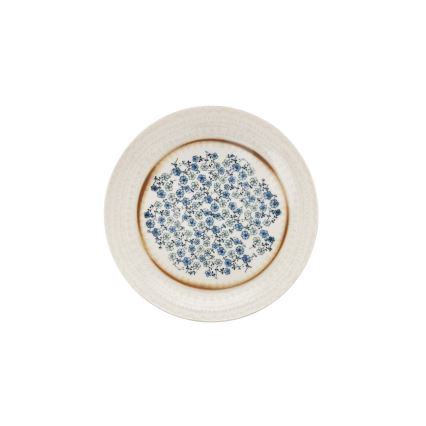 Juego de vajilla de 24 piezas azul/beige/porcelana