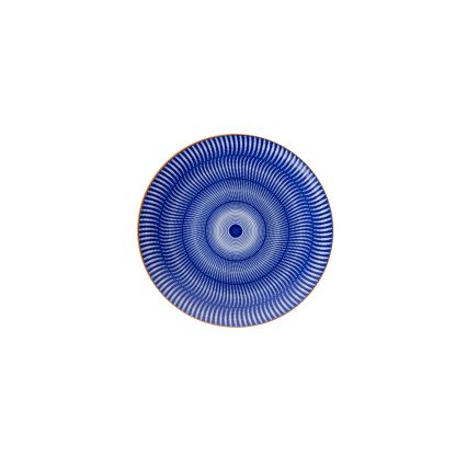 Juego de vajilla de 24 piezas azul/naranja/porcelana