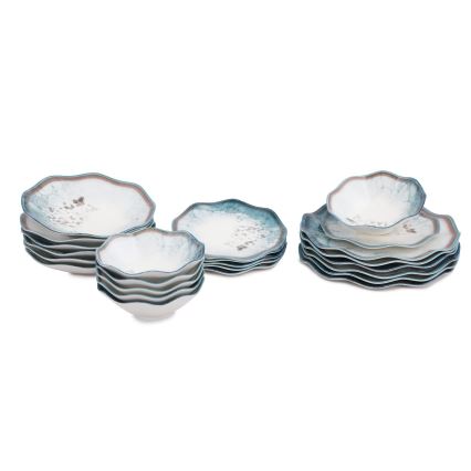 Juego de vajilla de 24 piezas, azul/porcelana