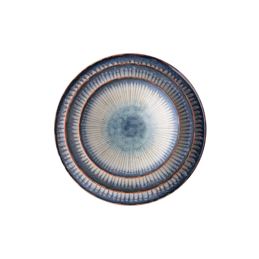 Juego de vajilla de 24 piezas azul/porcelana