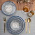 Juego de vajilla de 24 piezas azul/porcelana