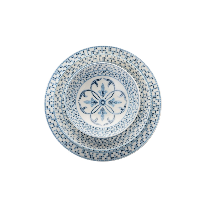 Juego de vajilla de 24 piezas azul/porcelana