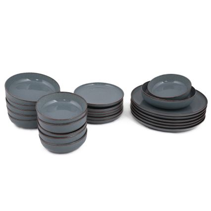 Juego de vajilla de 24 piezas, azul/porcelana