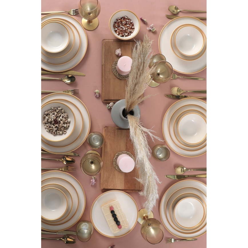 Juego de vajilla de 24 piezas beige/cerámica