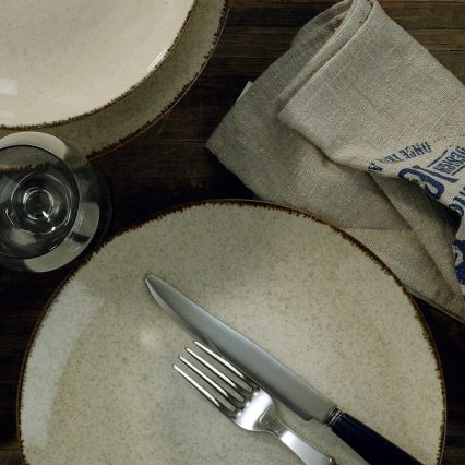 Juego de vajilla de 24 piezas beige/porcelana