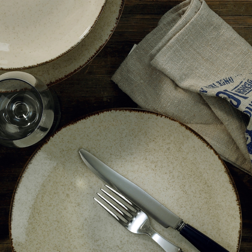 Juego de vajilla de 24 piezas beige/porcelana