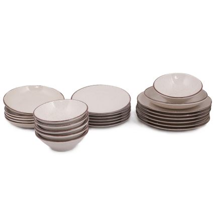 Juego de vajilla de 24 piezas beige/porcelana