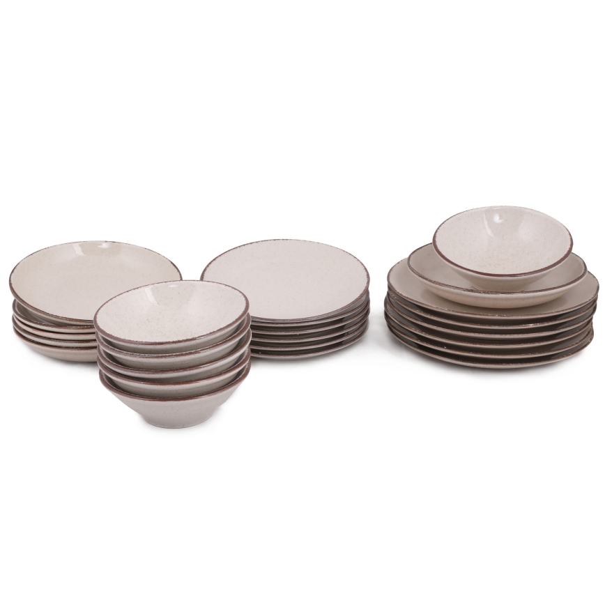 Juego de vajilla de 24 piezas beige/porcelana
