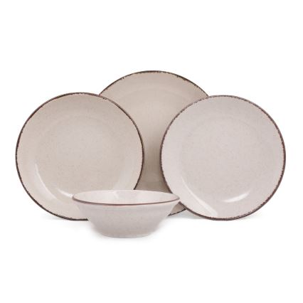 Juego de vajilla de 24 piezas beige/porcelana