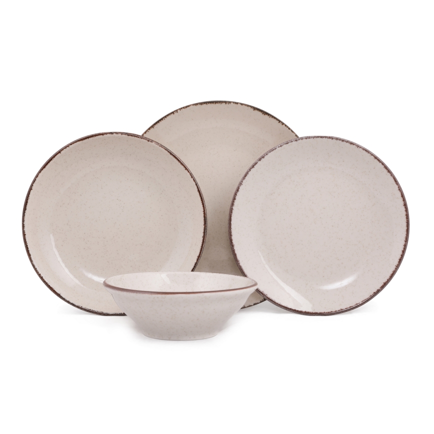 Juego de vajilla de 24 piezas beige/porcelana