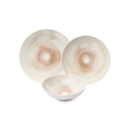 Juego de vajilla de 24 piezas beige/porcelana
