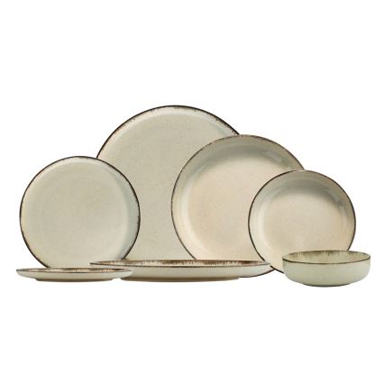 Juego de vajilla de 24 piezas beige/porcelana