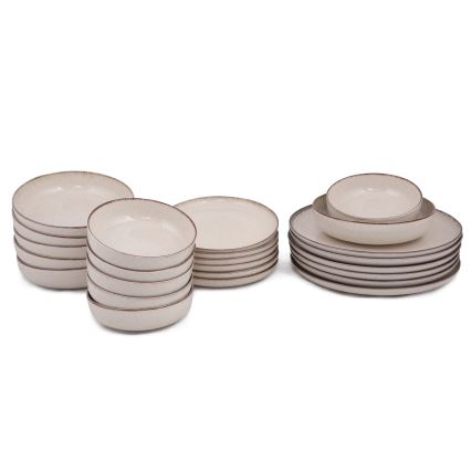 Juego de vajilla de 24 piezas beige/porcelana