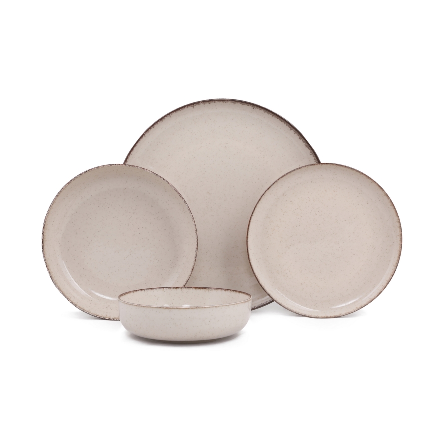 Juego de vajilla de 24 piezas beige/porcelana