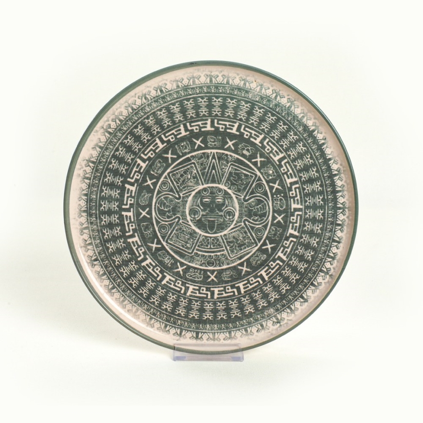 Juego de vajilla de 24 piezas beige/verde/gres