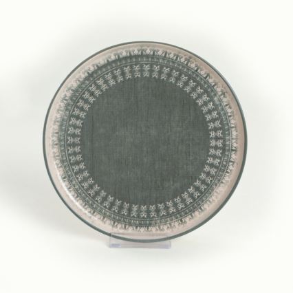 Juego de vajilla de 24 piezas beige/verde/gres