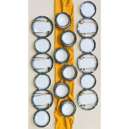 Juego de vajilla de 24 piezas blanco/antracita/cerámica