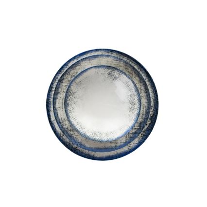 Juego de vajilla de 24 piezas blanco/azul/porcelana