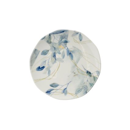 Juego de vajilla de 24 piezas, blanco/azul, porcelana