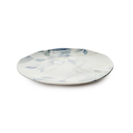 Juego de vajilla de 24 piezas, blanco/azul, porcelana