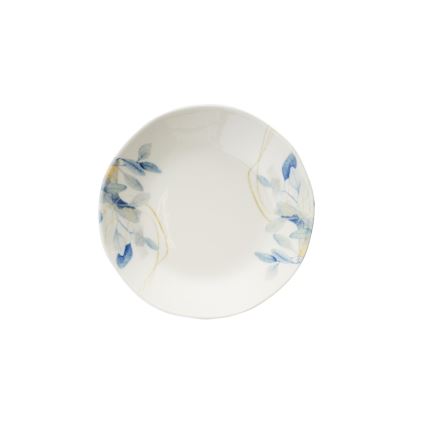 Juego de vajilla de 24 piezas, blanco/azul, porcelana